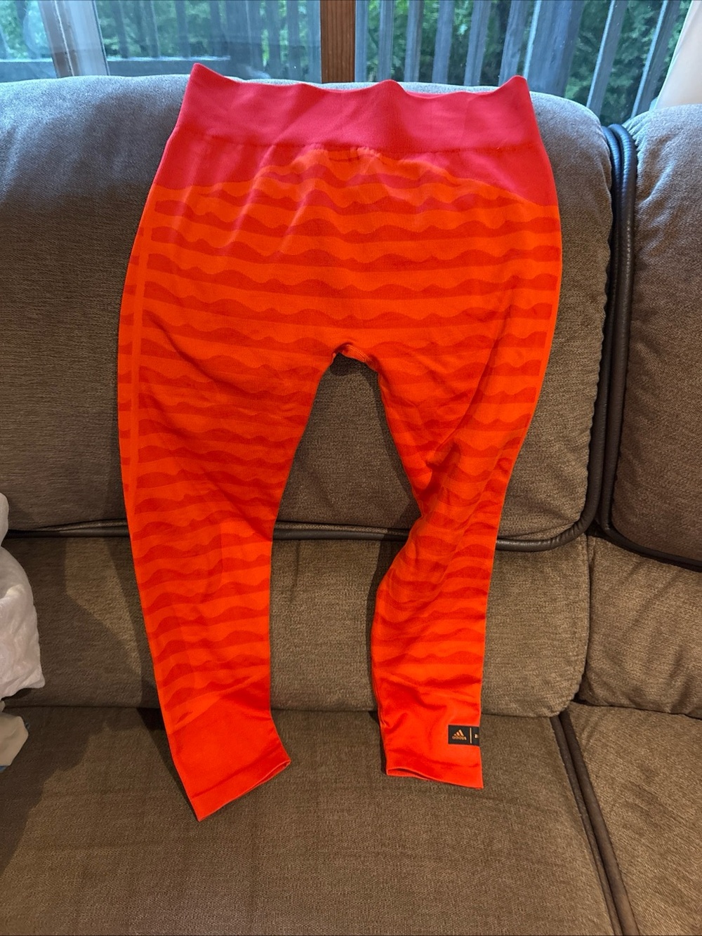 NEW Adidas Marimekko Aeroready Training Leggings Collegiate Orange HH7312 Sz 1x